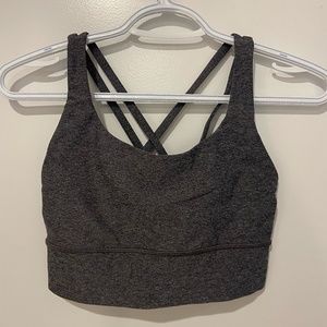 Lululemon Energy Bra Longline, Grey, Size 6